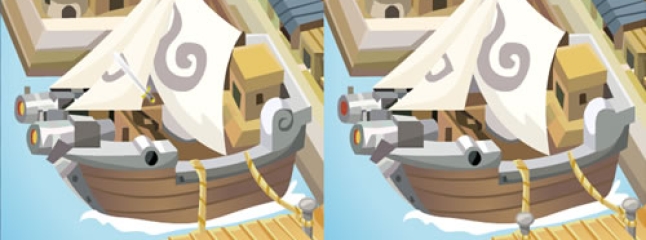 الاختلافات بين صورتين سفينة القراصنة